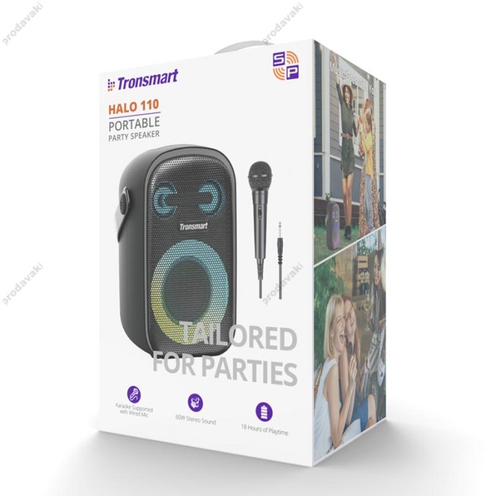 Портативна колонка Bluetooth Tronsmart Halo 110 IPX6 BT5.3 60W Black